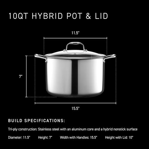 10QT Hybrid Nonstick Braiser Stock Pot with Lid