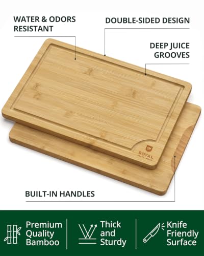 Wooden Cutting Boards for Kitchen Meal Prep & Serving (4 Count)