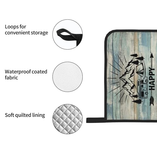 Happy Camper Oven Mitts and Pot Holders Sets of 4