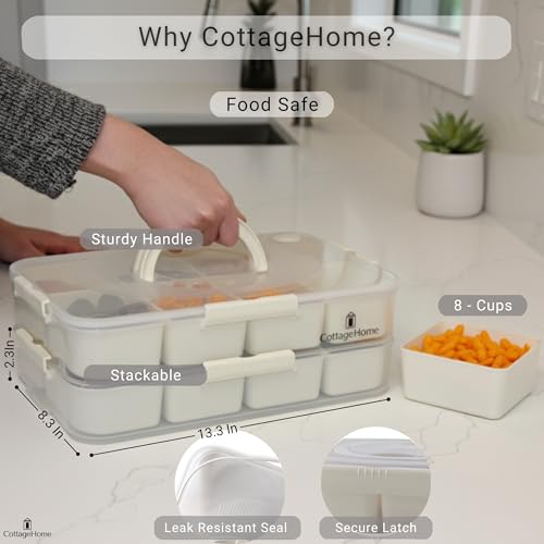 Snackle Box Container with 8 Removable Compartments (2 Count)