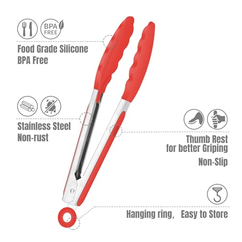 Mini Silicone Kitchen Tongs for Cooking