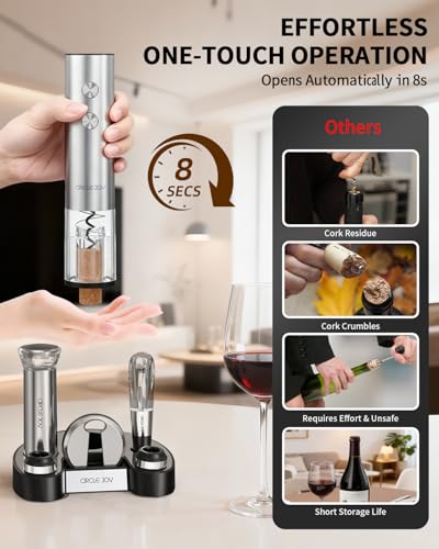 Electric Wine Bottle Opener Set Stainless Steel Rechargeable Wine Opener 8