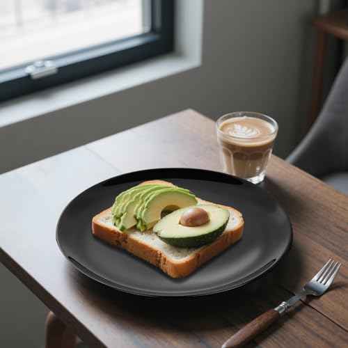 60 PCS Black Plastic Plates (60 Count)