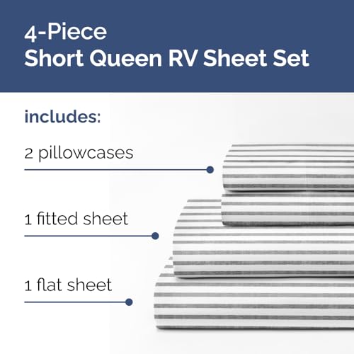 Short Queen Size 4 Piece Bed Sheet Set