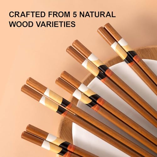 Natural Wood Chopsticks 5 Pairs