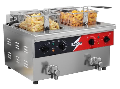 16L Dual Tank Countertop Electric Deep Fryer with "Swing