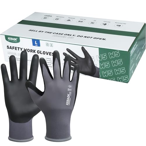 W5 Foam Nitrile Coated Work Gloves for Men Women (60 Count)