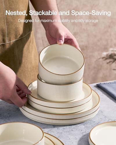 Stoneware Dishes Dinnerware Sets for 6 (18 Count)