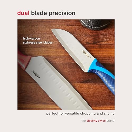 2 Piece Santoku Knife Set with Sheath Covers