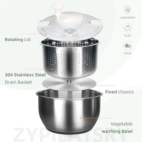 6L Stainless Steel Salad Rotator