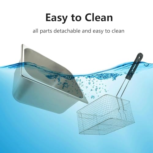 Electric Deep Fryer with Basket for Home Use
