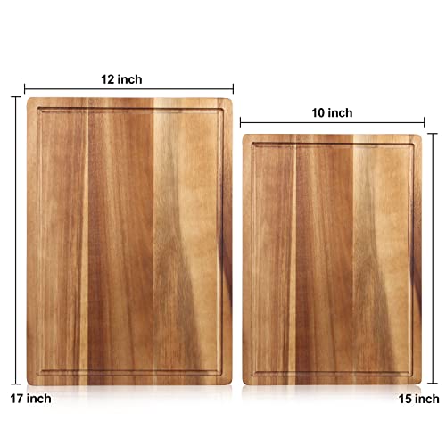 17" Acacia Wood Cutting Boards for Kitchen Meat Large Wooden Chopping Board