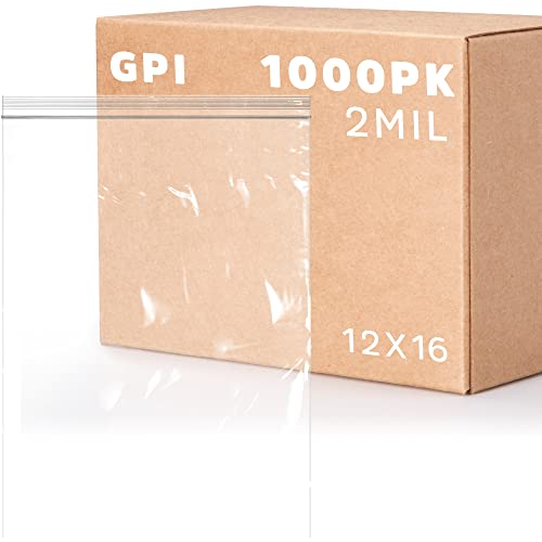 GPI 12" x 16" Zip Bags (1000 Count)