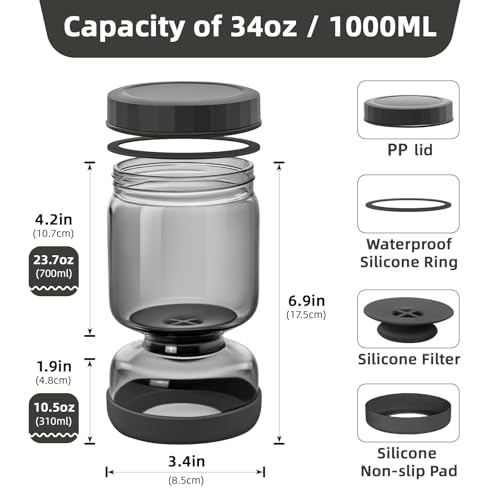 Pickle Jar with Strainer Flip (34 Fl Oz)