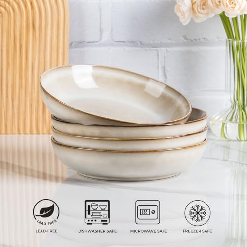8.5’’ Ceramic Pasta Bowls Set of 4 (4 Count)