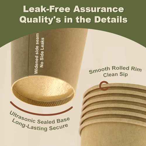 8 oz 100 Pack Disposable Coffee Cups (100 Count)