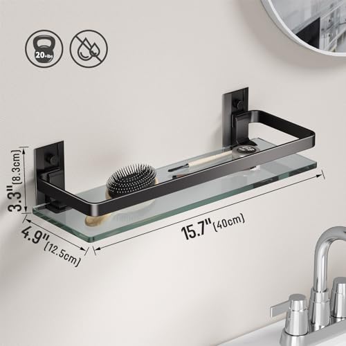 Clear Tempered Glass Wall Shelf