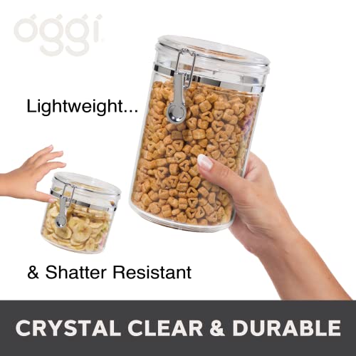 4pc Clear Canister Set with Clamp Lids Airtight Containers in Sizes Ideal for Kitchen & Pantry Storage of Bulk