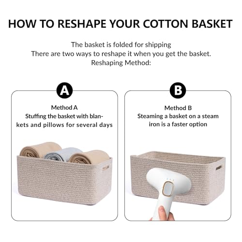 Large Storage Baskets for Shelves (2 Count)