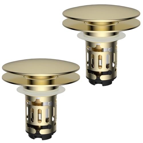 2 Pack Upgraded 3 in 1 Bathroom Sink Drain Strainer (2 Count)