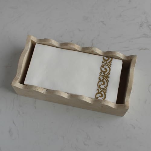 Natural Travertine Guest Towel Holder 9.8" × 4.9" for Bathroom