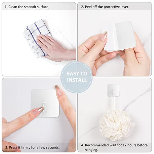 Adhesive Hooks for Shower Wall (4 Count)
