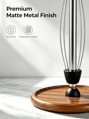 Wooden Paper Towel Holder Countertop with Weighted Base