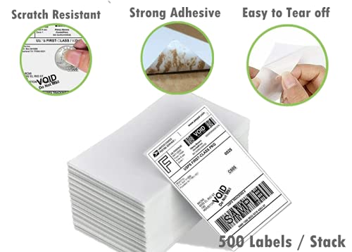Fanfold 4 x 6 Direct Thermal Labels White Perforated Shipping Labels 500 Labels