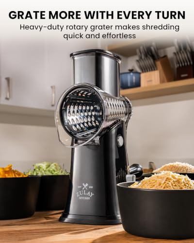 Rotary Cheese Grater Manual Hand Crank 5 Blade Shredder