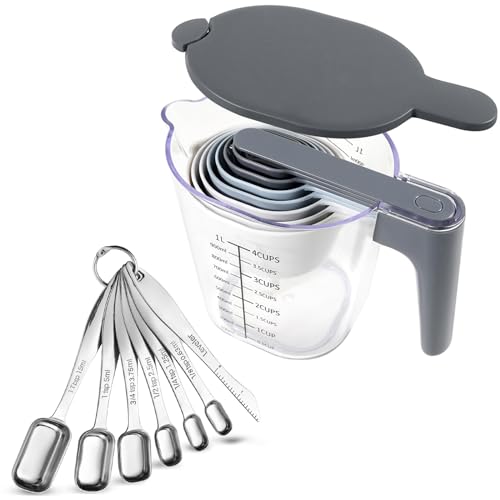 17 Pc Stainless Steel Measuring Cups and Spoons Set (17 Count)
