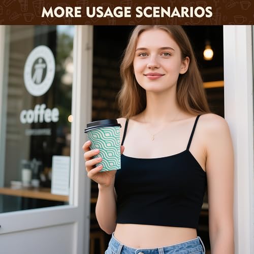 16 oz Coffee Cups with Lids (100 Count)