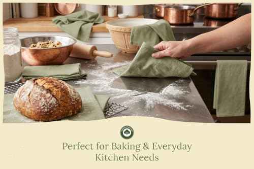 Organic Cotton Bulk Sage Green Flour Sack Kitchen Towels (10 Count)