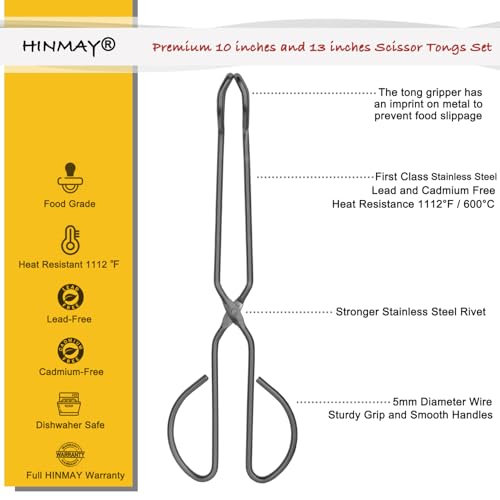 10" 13" Stainless Steel Kitchen Scissor Tongs