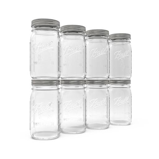 Wide Mouth Glass Mason Jars with Lids and Bands