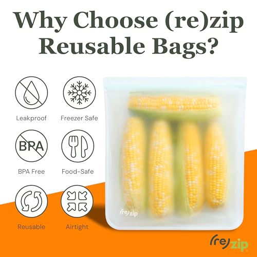 Reusable Lunch & Leftovers Freezer Storage Bags (4 Count)