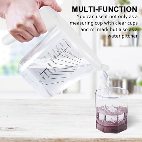 Stackable 10 Piece Measuring Cups and Spoons Set with White Lids