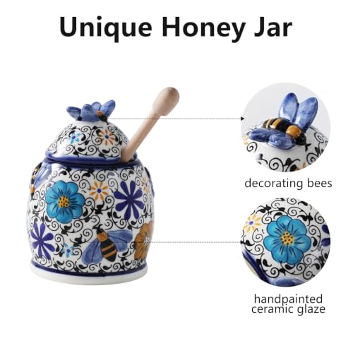 10oz Hidden Nook Handpainted Ceramic Honey Jar (10 Fl Oz)