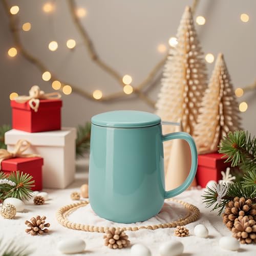 20 OZ Porcelain Tea Mug with Infuser and Lid