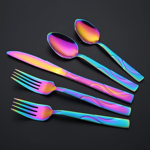 30 Piece Rainbow Silverware Set for 6 (30 Count)