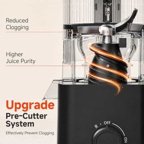 Aobosi 3-in-1 Juicer Machines, 6.5" Oversized Wide Feed Chute for Whole Fruits & Vegetables, 600 Max Cold Press Juicer with Pre-Cutter System, Triple Filtration, 99% Juice Yield