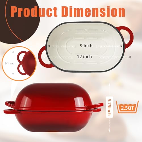 2.5 QT Enameled Cast Iron Sourdough Bread Oven