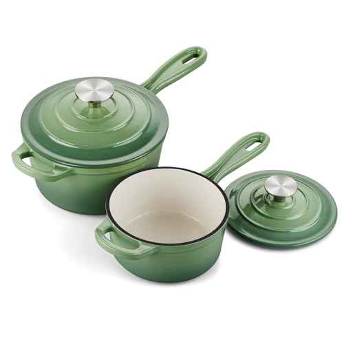 Enameled Cast Iron Saucepan Set (2 Count)