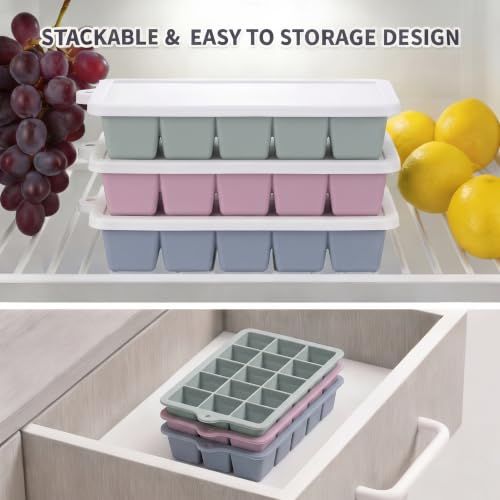 Silicone Ice Cube Tray 3 Pack (3 Count)