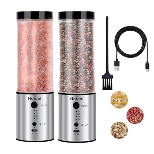 8oz Rechargeable Electric Salt and Pepper Grinder Set (2 Count)