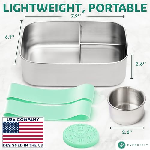 Stainless Steel Bento Box + Condiment Container