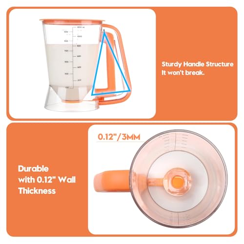 Pancake Batter Dispenser 5 Cup with Sturdy Handle (40 Ounce)