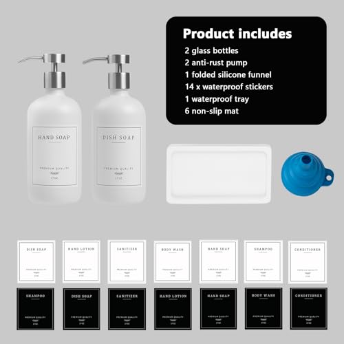 Glass Soap Dispenser Bathroom (2 Count)