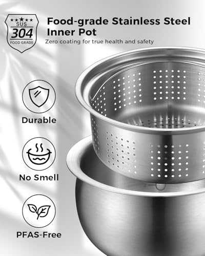 Stainless Steel Rice Cooker Small 6 Cup