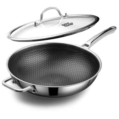 Wok pan Hybrid 13 inch Wok with Lid
