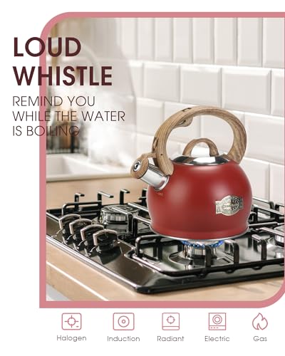2.1 Qt Whistling Tea Kettle for Stovetop with Heat